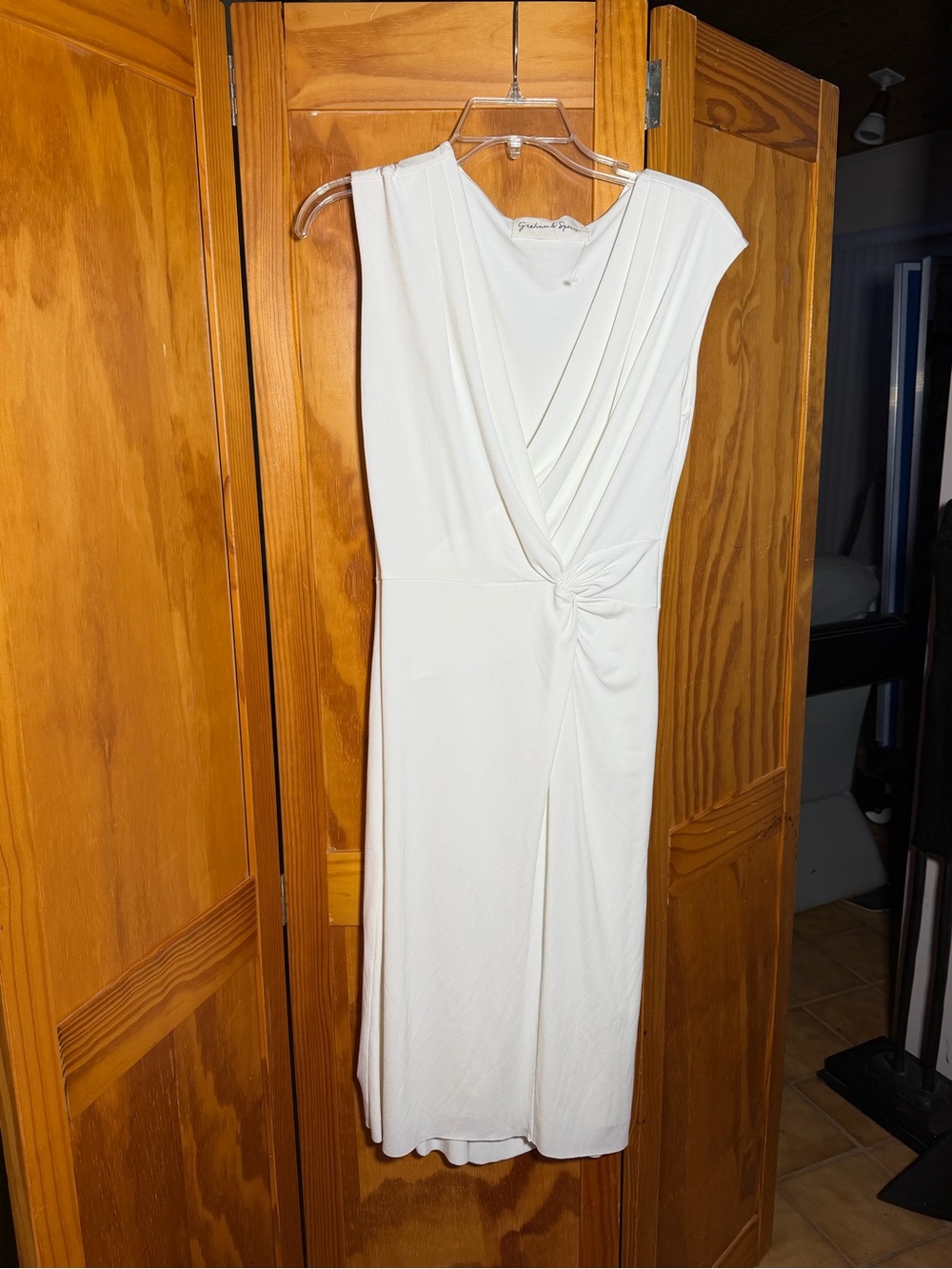Elegant Off-White Sleeveless Knot-Front Dress| Coquette Girl| Minimalist